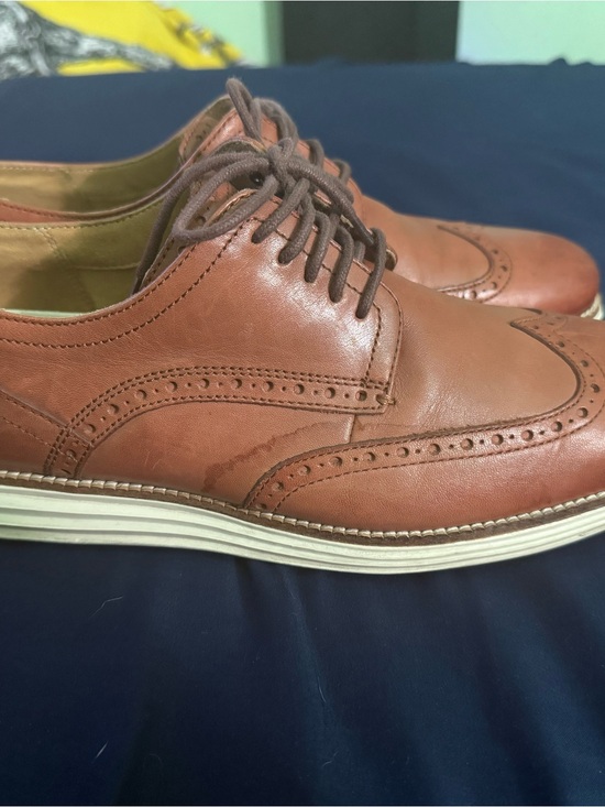 Cole Haan Men’s Leather Wingtip Derbys in Orange Brown main image 6